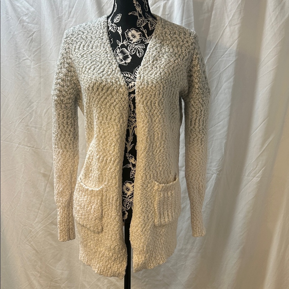 Anthropologie For Thee Boho Ombré Cardigan Sweater Green Cream Metallic Women S